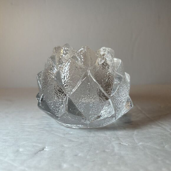 Orrefors Sweden Crystal Nimbus Artichoke Votive Candle Holder 3" - Picture 1 of 5